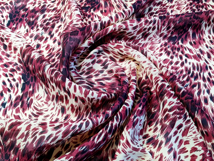 Шифон акварельні бризки, бордовий з бежевим - фото 1 - інтернет-магазин tkani-atlas.com.ua