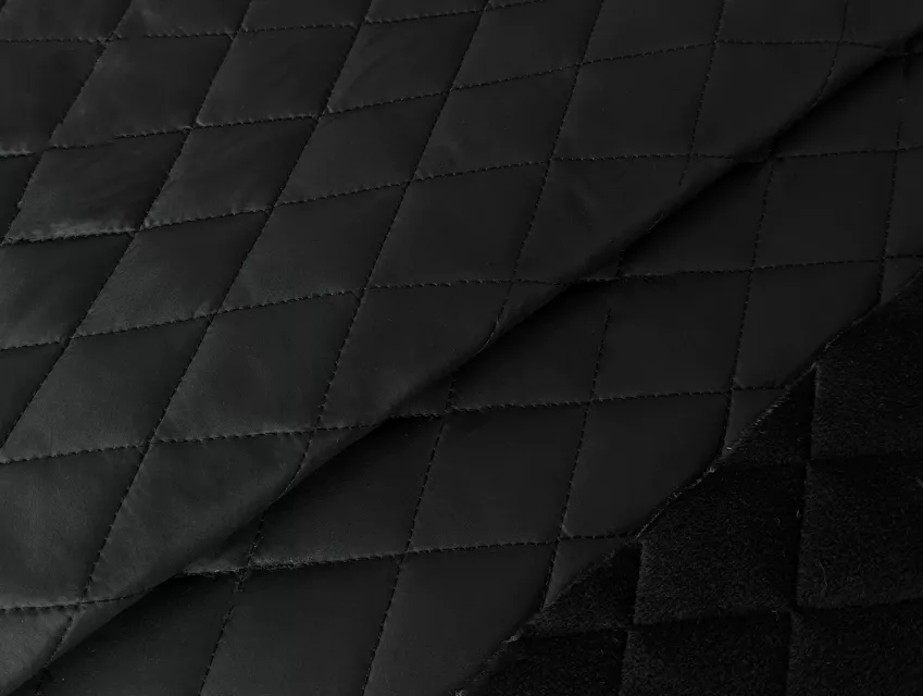 Плащівка на підкладці вельбо ромби, чорний - фото 1 - інтернет-магазин tkani-atlas.com.ua