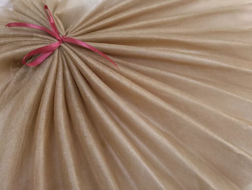 Фатин кристал, бежевий - фото 1 - інтернет-магазин tkani-atlas.com.ua