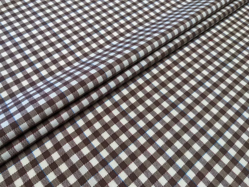 Костюмна клітинка 10 мм, коричневий - фото 1 - інтернет-магазин tkani-atlas.com.ua