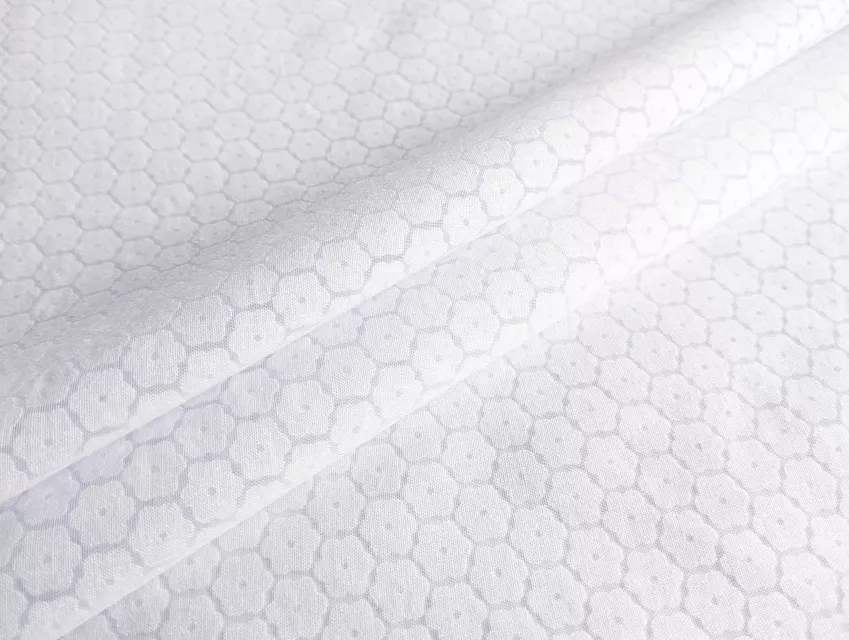 Котон прожиг квіткова геометрія, білий - фото 1 - інтернет-магазин tkani-atlas.com.ua