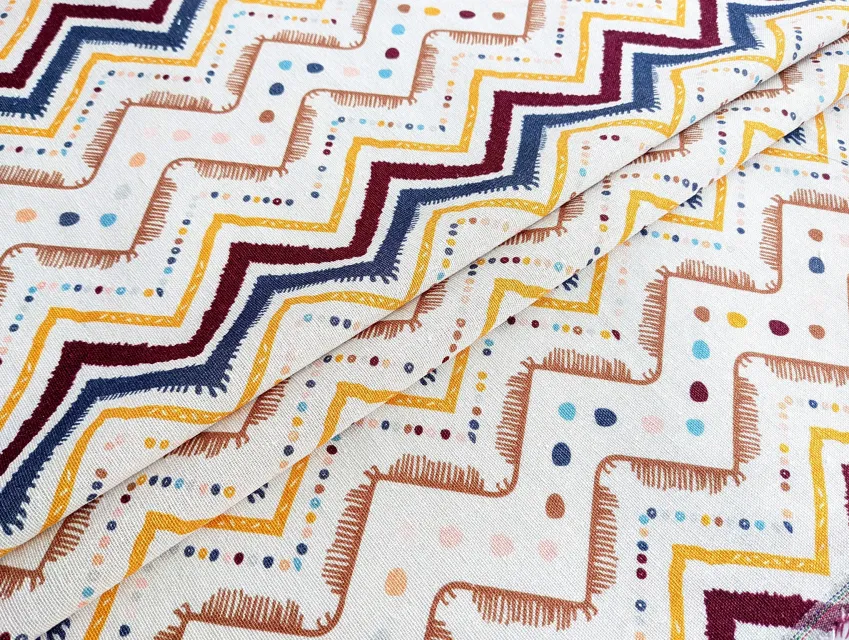 Лен вискоза зигзаг, многоцветовой - фото 1 - интернет-магазин tkani-atlas.com.ua