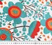 Лен вискоза сказочный сад, бирюзовый с красным - фото 4 - интернет-магазин tkani-atlas.com.ua