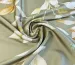 Шелк Армани лиственное плетение, серо-оливковый - фото 1 - интернет-магазин tkani-atlas.com.ua