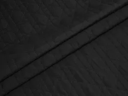 Строченная плащевка  Луи клетка, черный - интернет-магазин tkani-atlas.com.ua