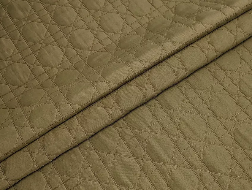 Строчена плащівка Луї клітинка, хакі - фото 1 - інтернет-магазин tkani-atlas.com.ua