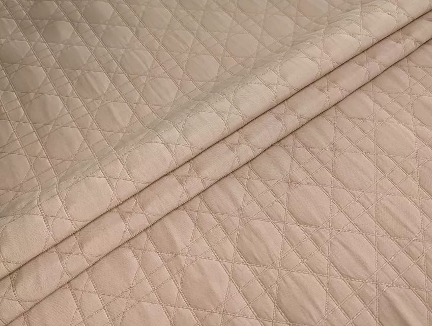 Строчена плащівка Луї клітинка, пудра - фото 1 - інтернет-магазин tkani-atlas.com.ua