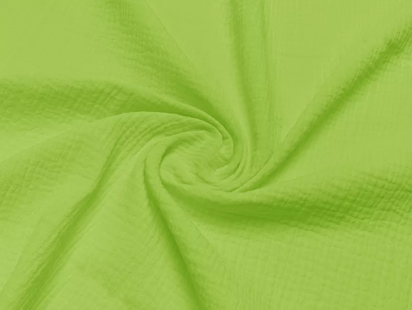 Муслін двошаровий, салатовий неоновий - фото 1 - інтернет-магазин tkani-atlas.com.ua