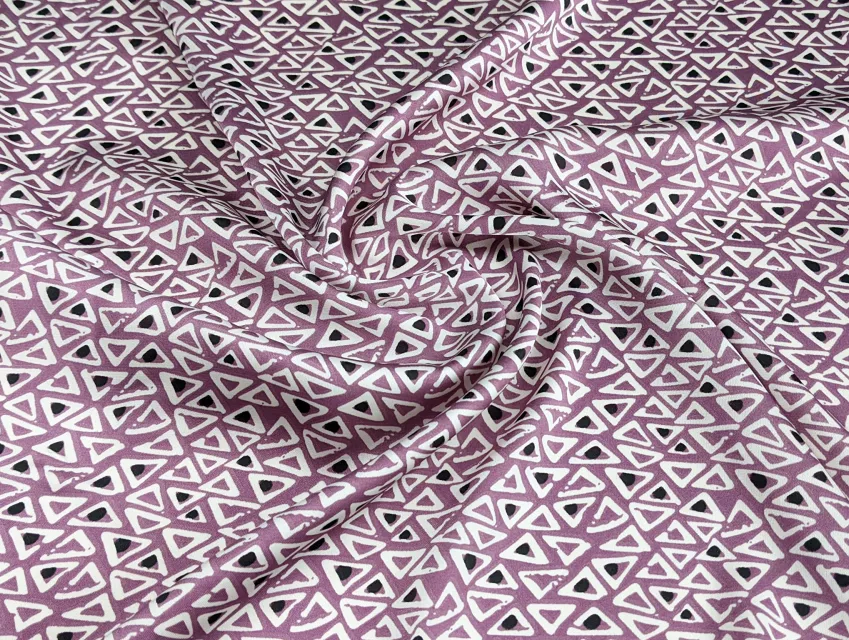 Шовк Армані дрібна геометрія, бузковий - фото 1 - інтернет-магазин tkani-atlas.com.ua