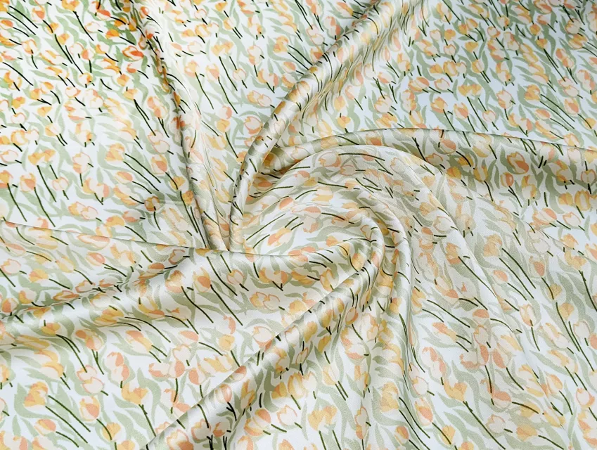 Шовк Армані тюльпани, помаранчевий - фото 1 - інтернет-магазин tkani-atlas.com.ua