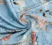 Шелк Армани цветочное плетение, голубой - фото 1 - интернет-магазин tkani-atlas.com.ua