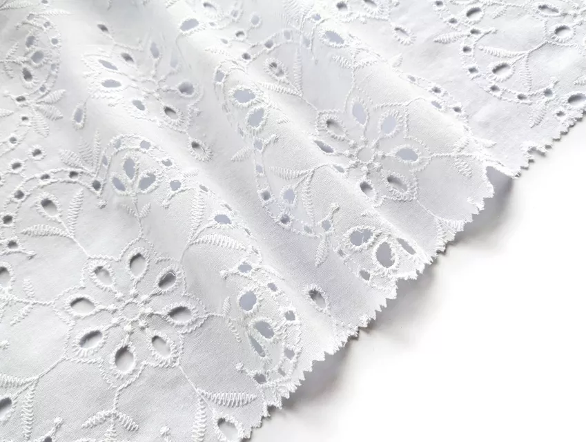 Прошва кружевной цветок, белый - фото 1 - интернет-магазин tkani-atlas.com.ua