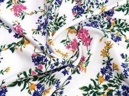 Штапель Бельмондо цветочное плетение, белый - интернет-магазин tkani-atlas.com.ua