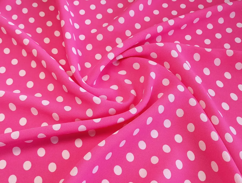 Креп Шери горох 10 мм, неоновый розовый - фото 1 - интернет-магазин tkani-atlas.com.ua