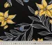 Креп шелковистый крупные цветы, горчичные на черном - фото 4 - интернет-магазин tkani-atlas.com.ua