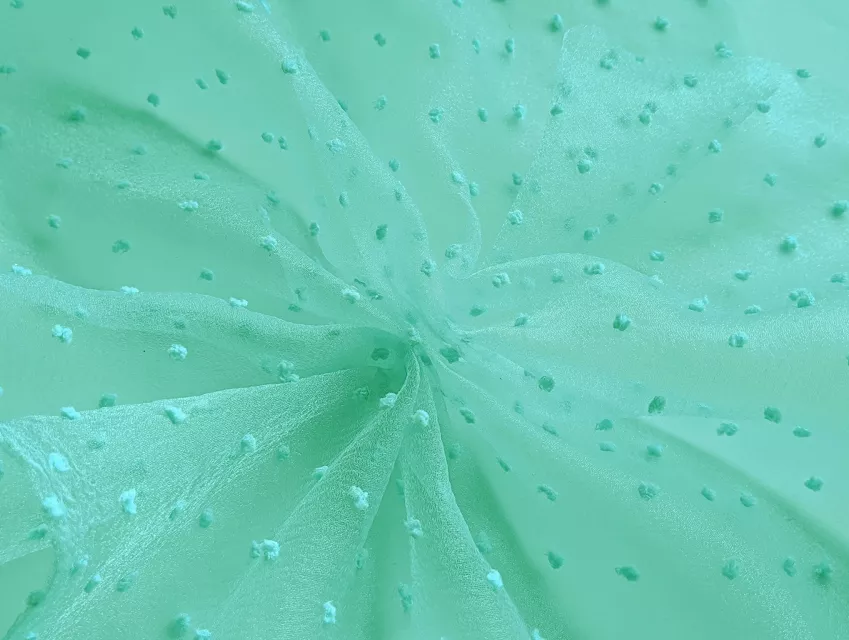 Органза горох, м'ята - фото 1 - інтернет-магазин tkani-atlas.com.ua