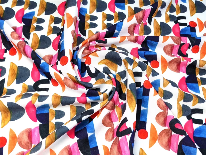 Софт принт геометрія, різнокольоровий - фото 1 - інтернет-магазин tkani-atlas.com.ua