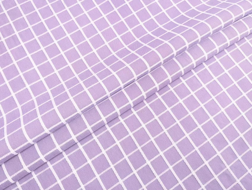 Котон клітинка жаккард, світло-бузковий - фото 1 - інтернет-магазин tkani-atlas.com.ua