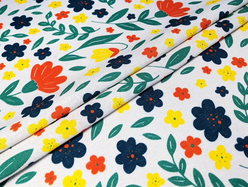 Льон віскоза ромашкове поле, багатокольоровий - фото 1 - інтернет-магазин tkani-atlas.com.ua