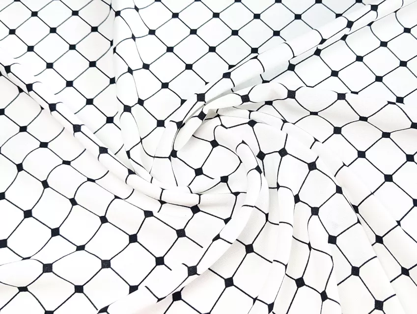 Американський креп малюнок клітинка 23мм, молочний - фото 1 - інтернет-магазин tkani-atlas.com.ua