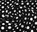 Американський креп малюнок мікс горошків, молочний на чорному - фото 2 - інтернет-магазин tkani-atlas.com.ua
