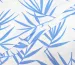 Лен с вискозой пальмовые листья, голубой на молочном - фото 1 - интернет-магазин tkani-atlas.com.ua