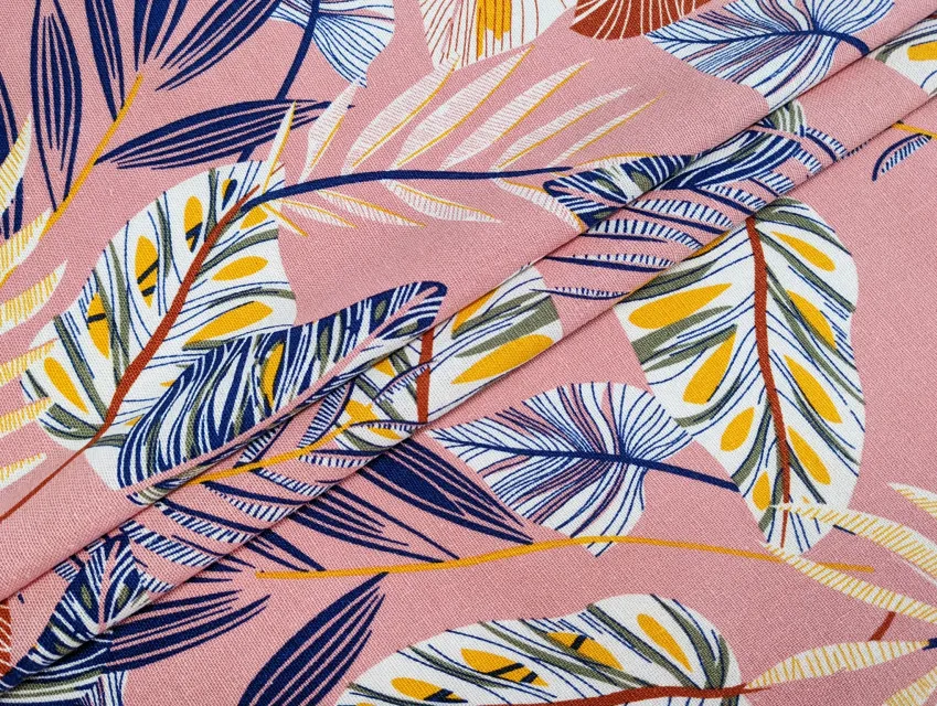 Лен с вискозой тропический, розовый - фото 1 - интернет-магазин tkani-atlas.com.ua