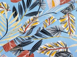 Льон з віскозою тропічний, блакитний - інтернет-магазин tkani-atlas.com.ua