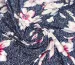Вискозный трикотаж цветочная нежность, розовый на темно-синем - фото 1 - интернет-магазин tkani-atlas.com.ua
