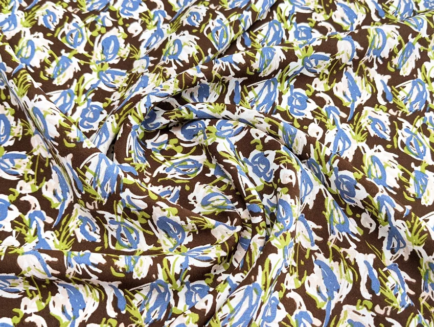 Шифон софт Грейс красочная фантазия, коричневый - фото 1 - интернет-магазин tkani-atlas.com.ua