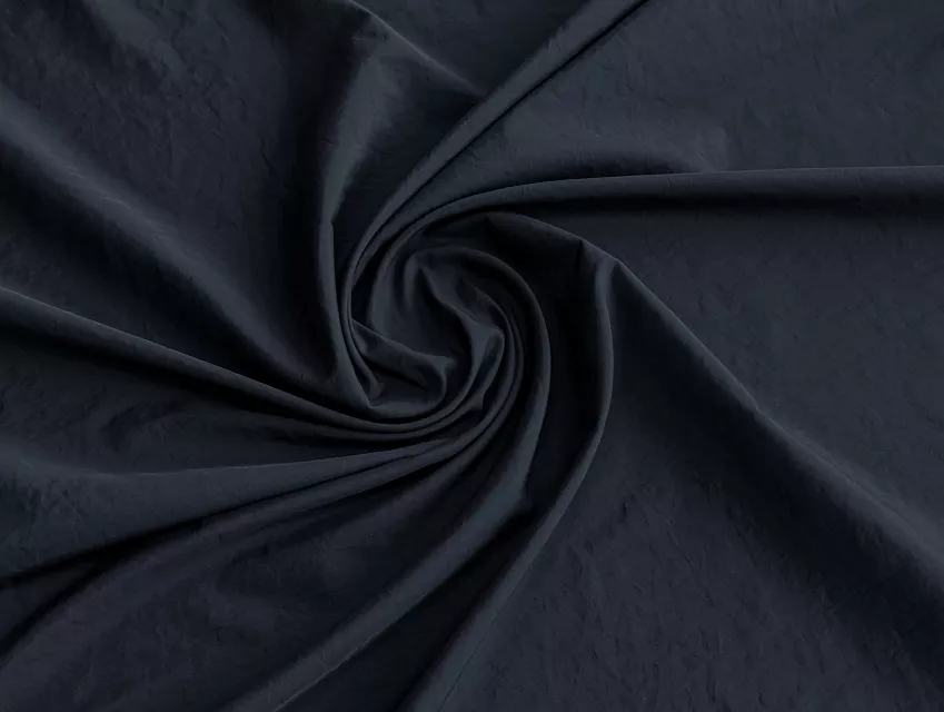 Плащевка тонкая жатка, чёрно-синий - фото 1 - интернет-магазин tkani-atlas.com.ua