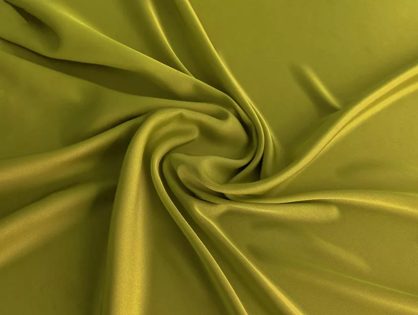 Шовк сатин, жовто-оливковий - фото 1 - інтернет-магазин tkani-atlas.com.ua