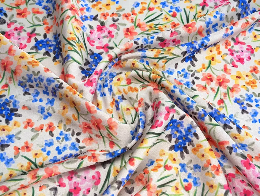 Шовк Армані квіткова акварель, червоно-синій - фото 1 - інтернет-магазин tkani-atlas.com.ua