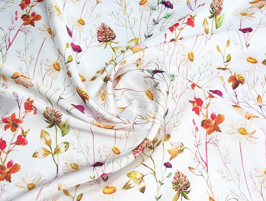 Шовк Армані ніжність, бежево-червоний - фото 1 - інтернет-магазин tkani-atlas.com.ua