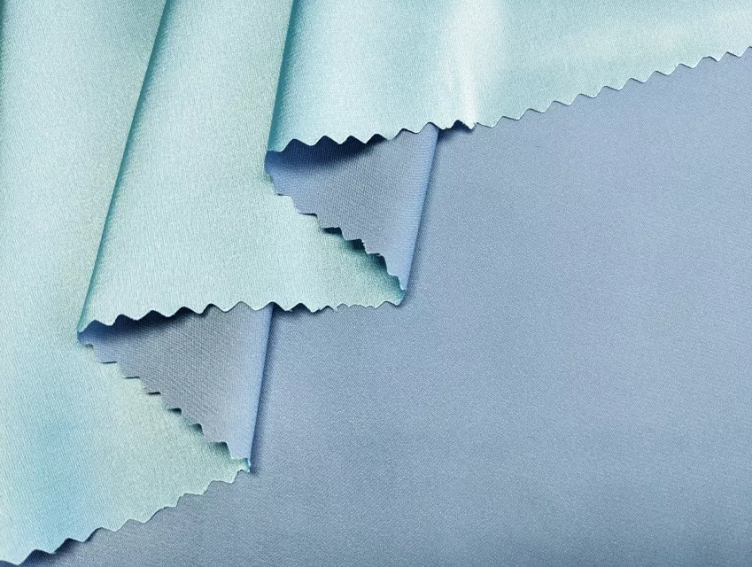 Шовк Армані двоколірний, сіро-блакитний з ліловим - фото 1 - інтернет-магазин tkani-atlas.com.ua