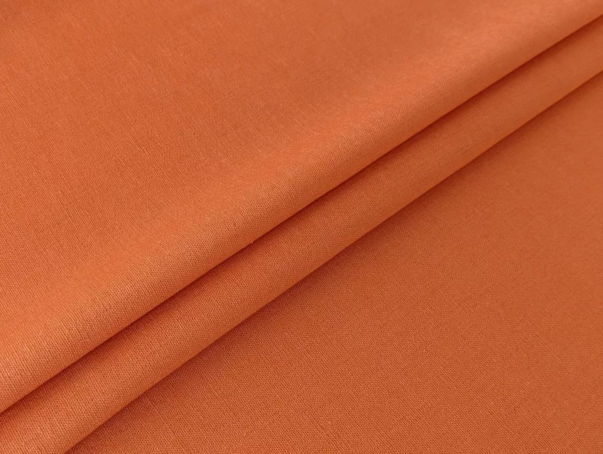 Льон однотонний, гарбузовий (відріз 0,9 м) - фото 1 - інтернет-магазин tkani-atlas.com.ua