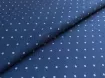 Джинс тенсел горошки 2 мм, білі на синьому (відріз 2,2 м) - інтернет-магазин tkani-atlas.com.ua