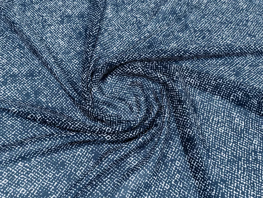 Шифон мелкий квадратик, темно-синий - фото 1 - интернет-магазин tkani-atlas.com.ua