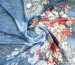 Шифон купон цветочный, синий джинсовый - фото 1 - интернет-магазин tkani-atlas.com.ua