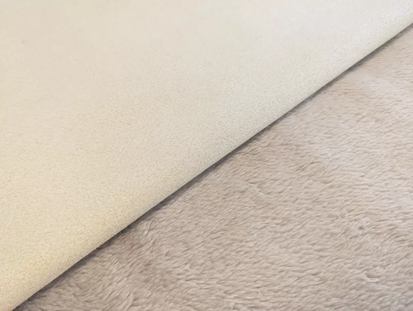 Замша на вельбо двостороння, кремовий - фото 1 - інтернет-магазин tkani-atlas.com.ua