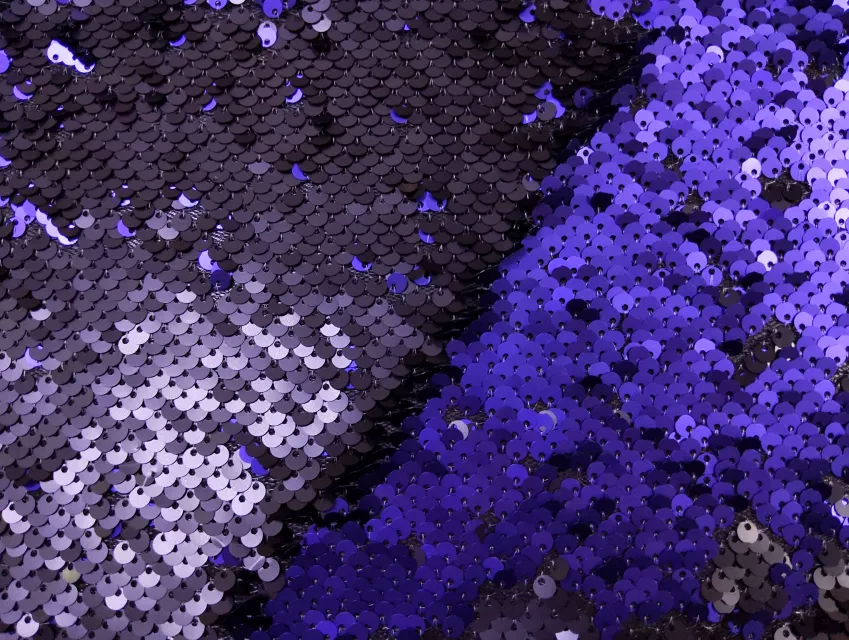 Паєтка перевертень двостороння, синьо-чорний (відріз 2,4 м) - фото 1 - інтернет-магазин tkani-atlas.com.ua