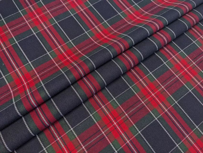 Костюмний тіар клітинка 90 мм, темно-зелений з червоним - фото 1 - інтернет-магазин tkani-atlas.com.ua