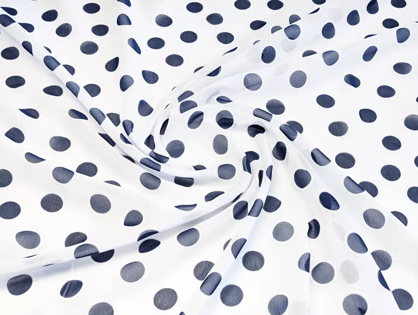 Шифон Бальпо горох 15 мм, темно-синій на білому - фото 1 - інтернет-магазин tkani-atlas.com.ua