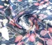 Шифон лиственное плетение, синий джинсовый с розовым - фото 1 - интернет-магазин tkani-atlas.com.ua