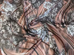 Шифон волнистое плетение, коричневый - интернет-магазин tkani-atlas.com.ua