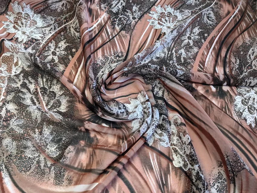 Шифон хвилясте плетіння, коричневий - фото 1 - інтернет-магазин tkani-atlas.com.ua
