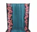 Шифон купон лилии, темно-синий с бирюзовым - фото 2 - интернет-магазин tkani-atlas.com.ua