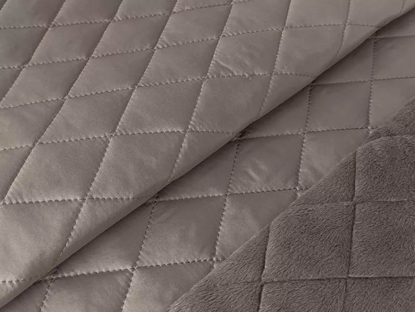 Плащівка на підкладці вельбо ромби, бежево-ліловий - фото 1 - інтернет-магазин tkani-atlas.com.ua