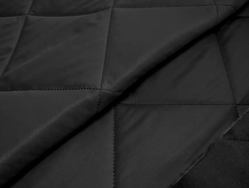 Плащевка на подкладке вельбо ромб 150 мм, черный - фото 1 - интернет-магазин tkani-atlas.com.ua