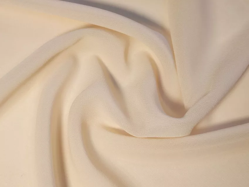 Шифон однотонный, светлый бежевый (отрез 2,3 м) - фото 1 - интернет-магазин tkani-atlas.com.ua